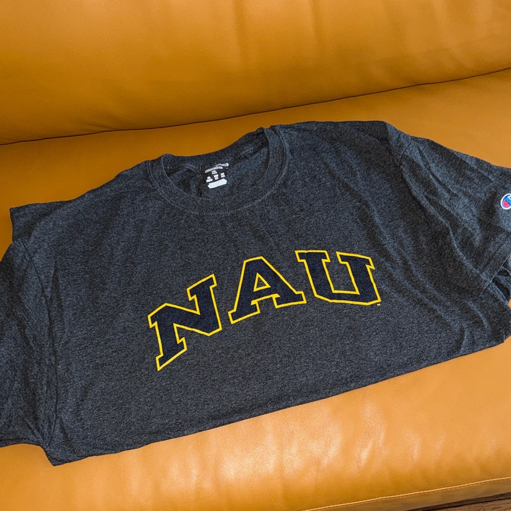 Champion Charcoal Tee with Yellow NAU Lettering